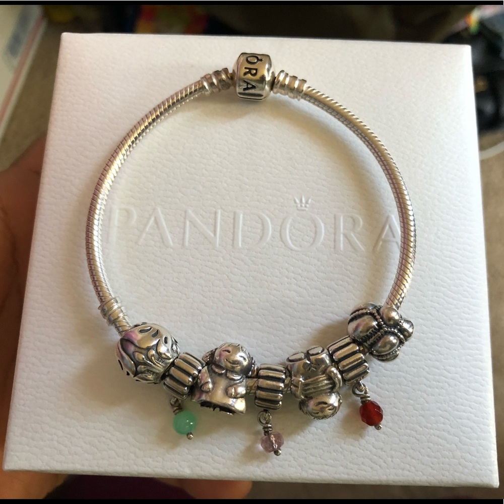 Authentic Pandora Bracelet w/ 7 Pandora Charms